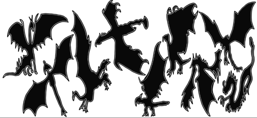 dragon designs of silhouettes